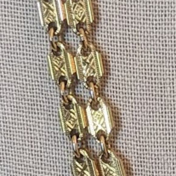 Vintage Crown Trifari Long Gold Tone X Station Chain Necklace - Picture 3 of 5